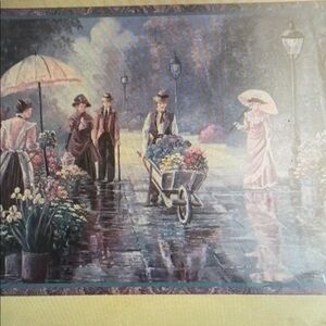 Bette Hobert-Telles Thru God's Grace Signed Framed Art Print People Floral